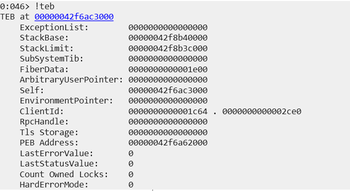 TEB Command Output